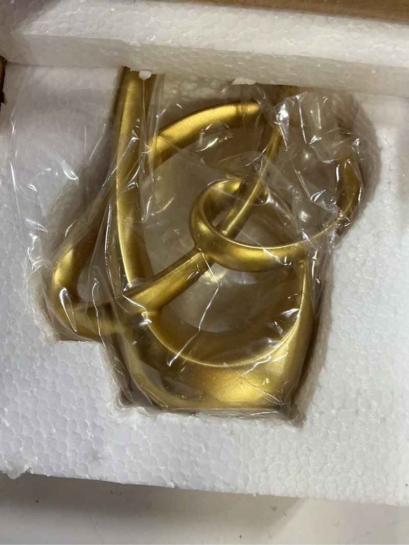 Condition photo showing Good Condition for gold knot decor -7.1" resin gold knot statue, gold statues home decor, abstract sculptures home decor, knot decor for coffee table, luxury mantel shelf decor, wedding sculpture gold 7.1in