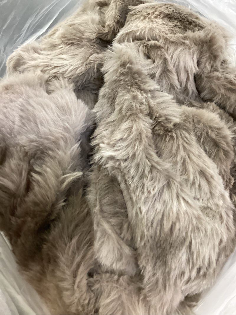 Condition photo showing As Is for Faux Fur Full Size Heated Blanket 72"X84" - Bubble Faux Fur Electric Blanket Fluffy Soft Fuzzy with 6 Fast Heating Levels & 10 hrs Timer Settings, Washable & ETL Certified for Bed, Tie-Dye Brown 3-brown Tie Dye Full-72"X84"