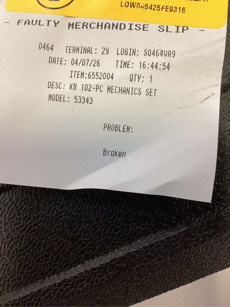 Condition photo showing As Is for kobalt 102-piece power tool accessories set