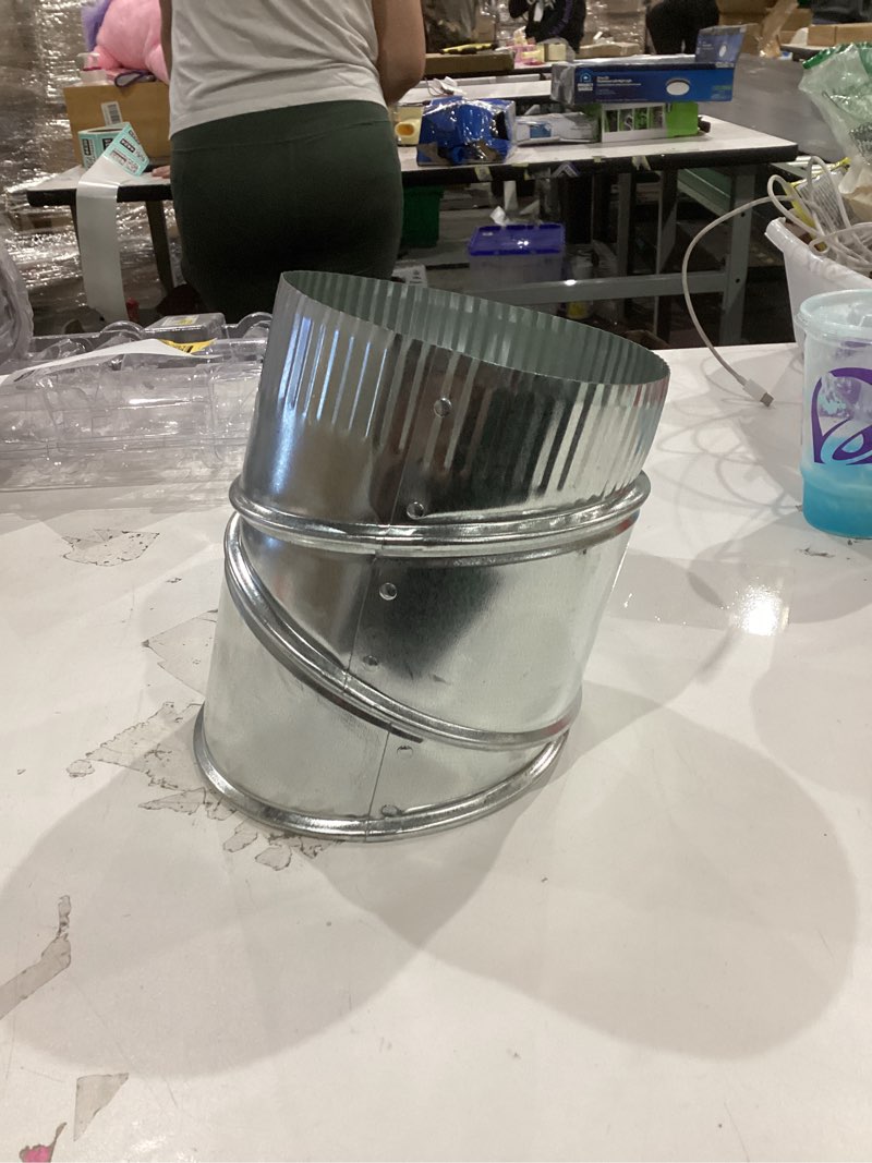 Condition photo showing As Is for similar to imperial manufacturing 6 in. dia. x 6 in. dia. adjustable 90 deg. galvanized steel elbow exhaust