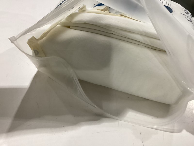Condition photo showing Good Condition for not in  box moomee bedding duvet cover set 100% washed cotton linen like textured breathable durable soft comfy (solid off white, queen solid off white (no comforter) queen (
