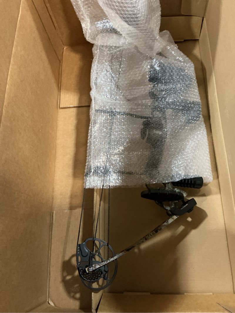 Condition photo showing Good Condition for Compound Bow Draw Weight 0-70 Lbs for Pull Beginner and Intermediate Archer Fully Adjustable 19.25"-31" with All Accessories, up to IBO 320 fps,Package with Archery Hunting Equipment New 2024 Black Right Handed Pro Bag