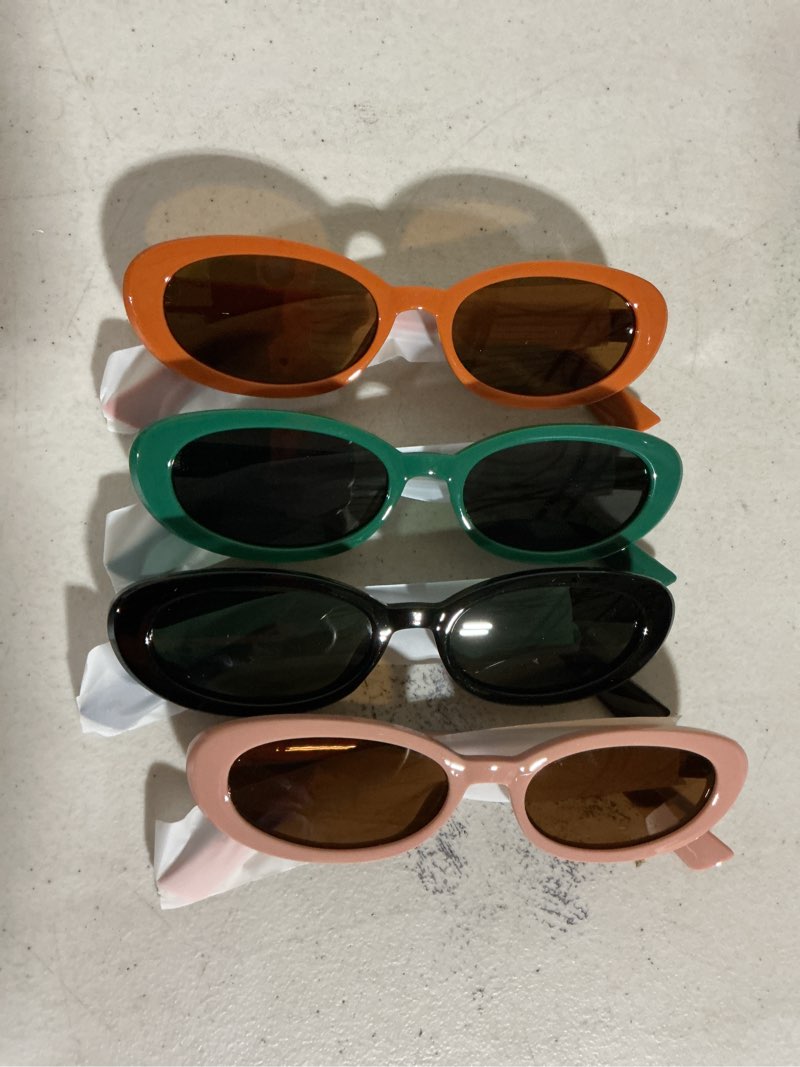Condition photo showing New/Like New for miyya old money polarized oval sunglasses, feather-light fit & trendy colors- similar to stock