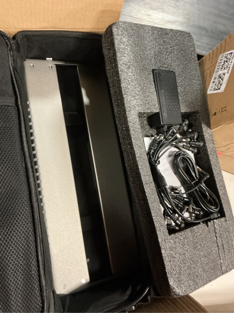 Condition photo showing Good Condition for vangoa guitar pedal board with built-in isolated power supply, vppd-s aluminum small portable folding powered guitar pedalboard with carry bag, 2.8lb, gray