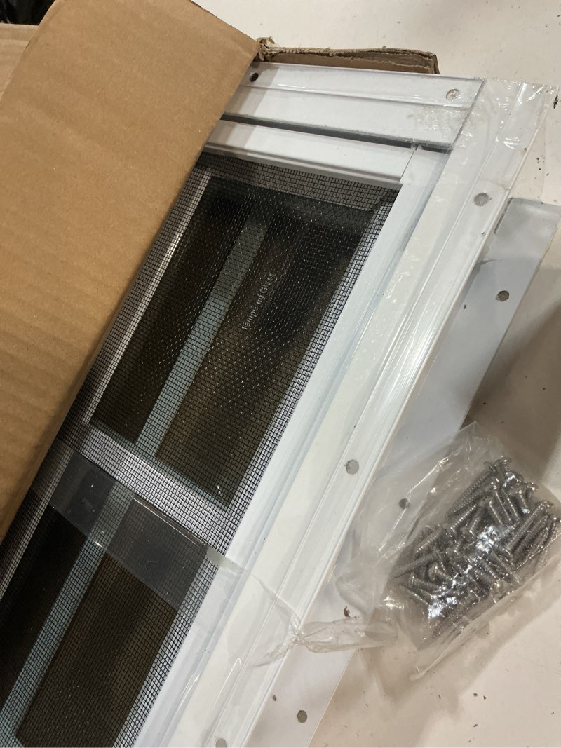 Condition photo showing New/Like New for neatiease 2 pack shed window, 14" x 21" flush mount window with tempered glass and fiberglass screen for shed, chicken coop, playhouse, household, garage