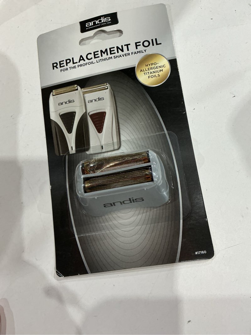 Condition photo showing New/Like New for andis 17280 profoil lithium ts-1 replacement foil & cutter – titanium, professional shaver performance replacement foil & cutter gray