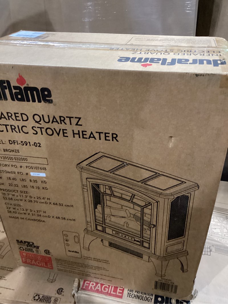 Condition photo showing As Is for duraflame Infrared Quartz Electric Stove Heater - DFI-591-03 - Cinnamon