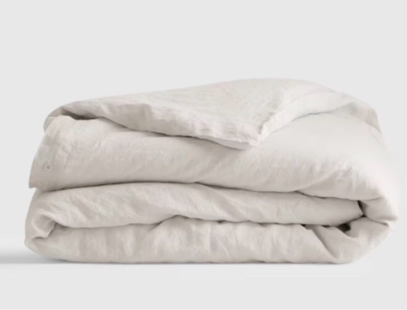 quince european linen duvet cover, king natural 