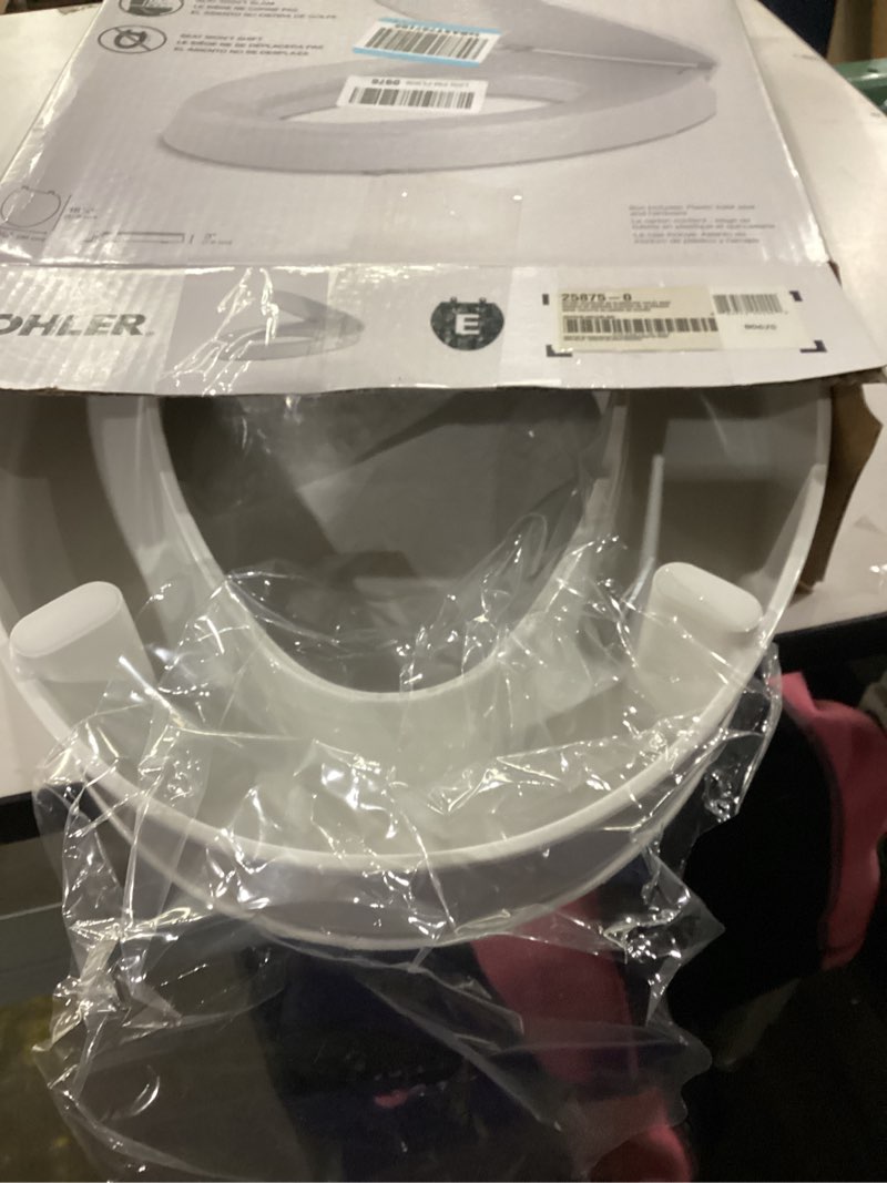 Condition photo showing Good Condition for KOHLER 25875-0 Hyten 3" Height, Elevated Soft Close Elongated Toilet Seat, Contoured Seat with Grip-Tight Bumpers, Quick-Attach Hardware, No Slam Toilet Seat, White White Elongated