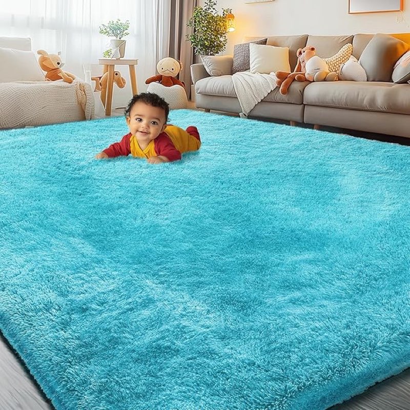 Rugs for Living Room 6x9, Alfombras para Salas Shag Large Plush Soft Area Rug, Shaggy Carpets for Be