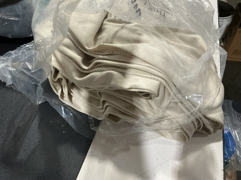 Condition photo showing Good Condition for 10x15ft beige backdrop curtains for parties wrinkle free fabric backdrop curtain wedding photo drapes backdrop for birthday party baby shower bridal shower photography stage back drop 2 panels 5x15ft 10 ft x 15 ft(2 panels 5ft(w) x 15ft(h)) beige