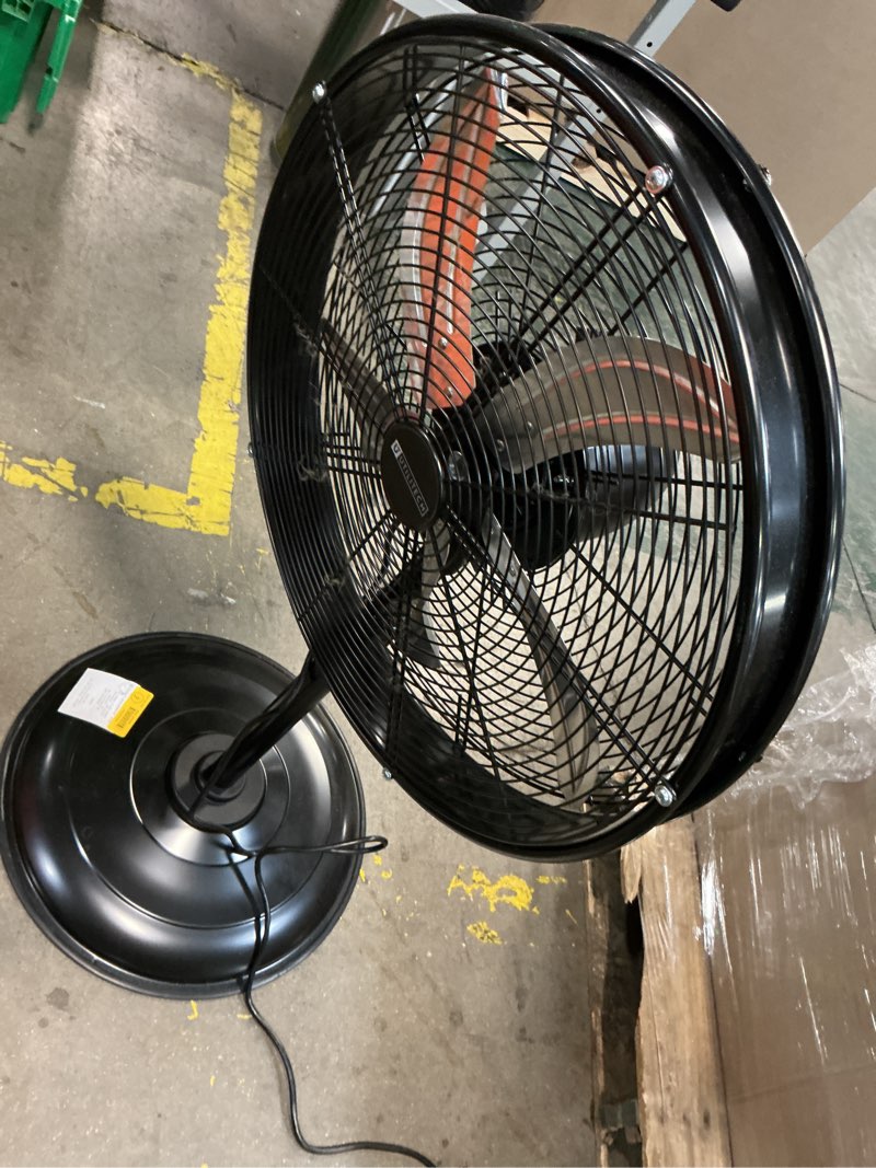 Condition photo showing As Is for utilitech 30-in 120 -volt 3 -speed high velocity indoor black pedestal fan