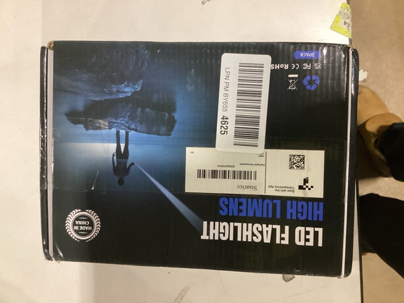 Condition photo showing New/Like New for 3Pack Rechargeable Flashlights High Lumens, 5Modes LED Flashlight Rechargeable, Super Bright Flashlight High Powered, Adjustable Tactical Flashlight, Powerful Flash Light for Home Emergencies