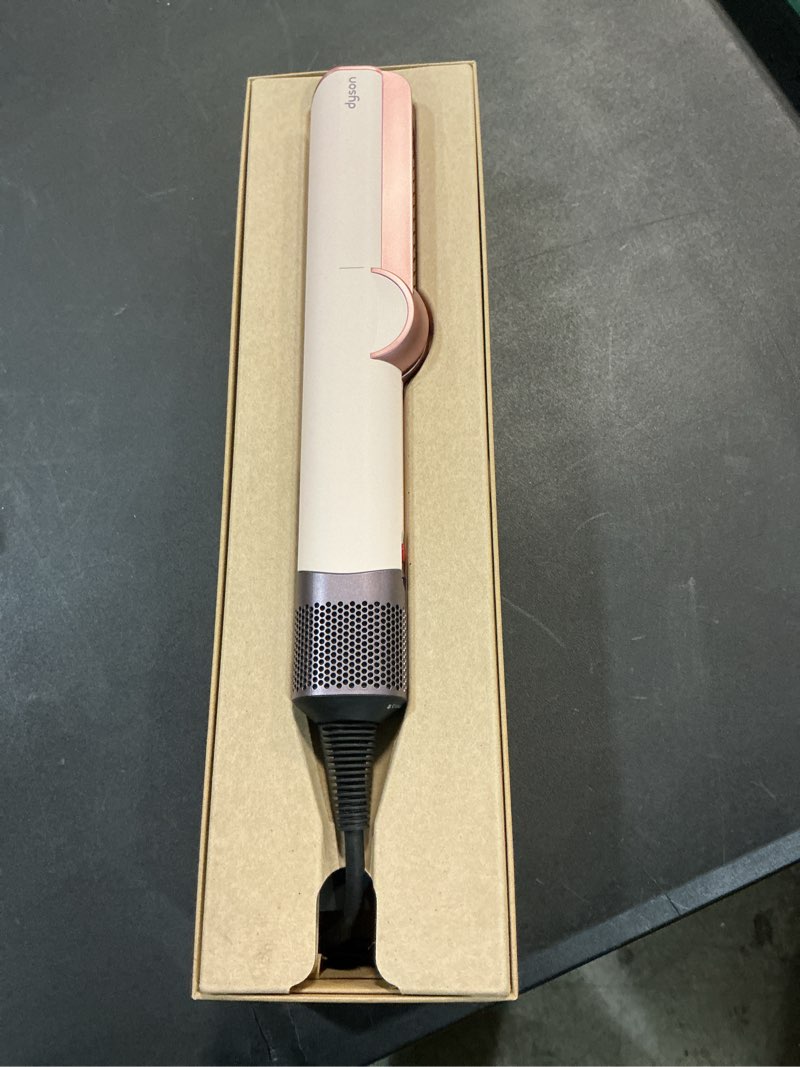 Condition photo showing New/Like New for dyson airstrait™ straightener, wet to dry hair straightener, no heat damage, no hot plates, all hair types ceramic pink
