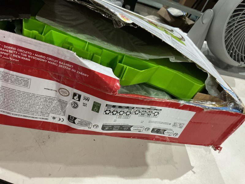 Condition photo showing As Is for hot wheels mario kart circuit track set & 2 toy vehicles, racing playset includes booster, plus mario & yoshi karts (amazon exclusive) mario kart track set