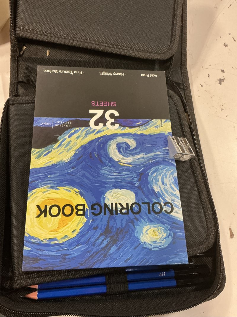 Condition photo showing Good Condition for tmol 106 pack art supplies sketching kit with 3-color sketch book, coloring book, drawing pencils wi