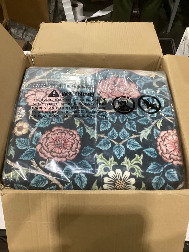 Condition photo showing New/Like New for garveehome indigo blue and pink vintage floral washable 8x10 area rugs for living room boho retro rug low pile stain resistance non slip carpet for bedroom nursery dining room a indigo blue 8' x 10' (rectangular)