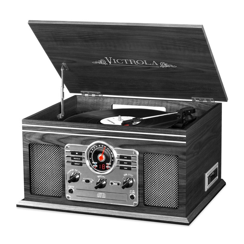 Innovative Technology 6-in-1 Victrola Entertainment Center INN-VTA-200B-GRY U...