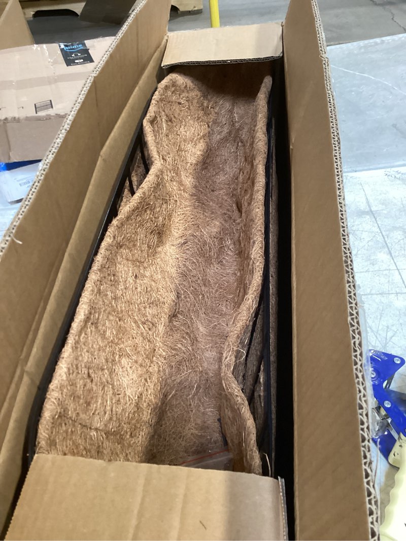 Condition photo showing As Is for LaLaGreen Deck Railing Planter Boxes - 30 Inch, 4 Pack Wall Planters for Outdoor Plants, Window Flower Boxes Deck Railings with Coco Liners Metal Horse Troughs Fence Balcony Patio Porch Over Rail 30" (76 cm) x 4 pack