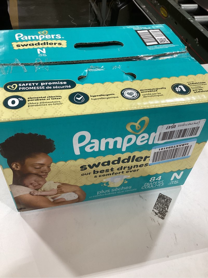 Condition photo showing Good Condition for Pampers Swaddlers Diapers, Size 0 (up to 10 lbs), 84 Count, Absorbent, Keeps Baby Dry and Comfortable, Skin Safe Disposable Baby Diaper (Packaging May Vary) Newborn 84