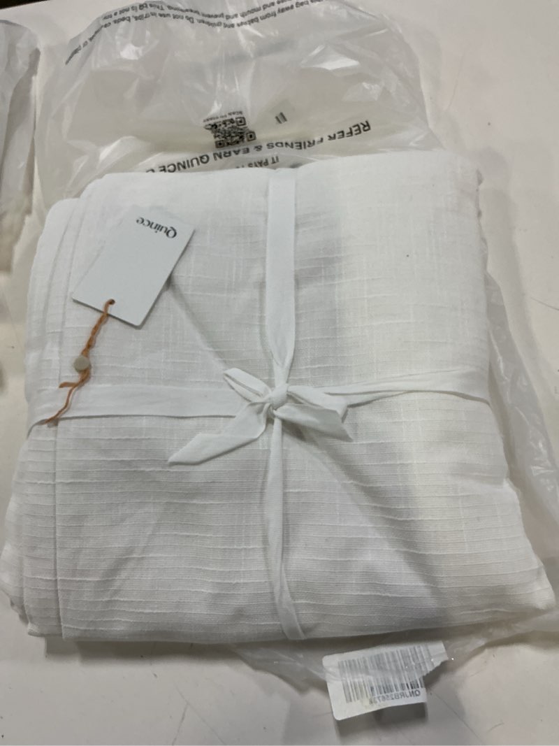 Condition photo showing Good Condition for quince cotton slub curtain - single panel, 48x96, white