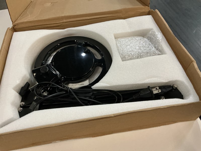 Condition photo showing Good Condition for 12x magnifying glass with light, kirkas 2,200 lumens led magnifying lamp | with clamp, stepless dimmable real glass lens magnifier, adjustable arm workbench light for close work hobby repair - black black 12x clamp