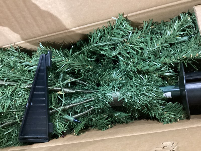 Condition photo showing As Is for National Tree Company Pre-Lit Artificial Medium Christmas Tree, Green, Kincaid Spruce, Multicolor Lights, Includes Stand, 4 Feet 4ft