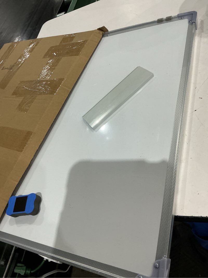 Condition photo showing Good Condition for lincia magnetic to do list whiteboard for wall 24" x 18" large weekly dry erase board, hanging double-side white board calendar for planning drawing memo home kitchen office(pleochroic) pleochroic 24"w x 18"h