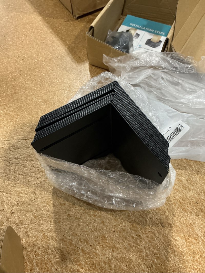 Condition photo showing Good Condition for 304 stainless steel adjustable post protector (range 3.3-6in), protect mailboxes, deck and fences from rain and damage to maintenance equipment (4set, black) black 4
