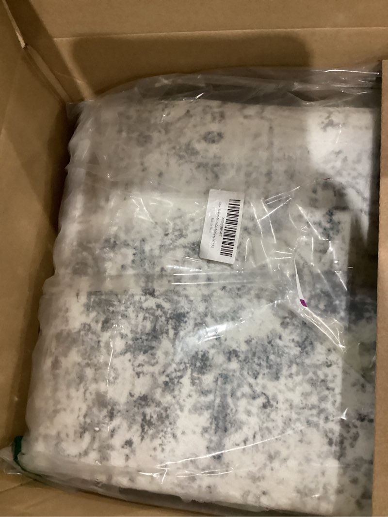 Condition photo showing Good Condition for 5x7 Area Rugs for Living Room Bedroom, Grey Washable Rug, Neutral Abstract Boho Rug, Non Slip & Low Pile Faux Wool Carpet for Indoor Dining Room and Farmhouse(Grey 5x7ft) Mid Grey 5' x 7' (Rectangular)