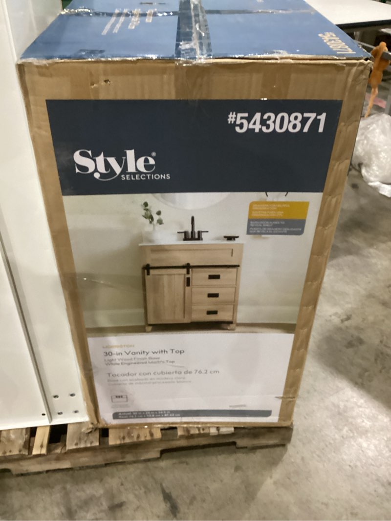 100+ bought last week style selections morriston 24-in light natural oak undermount single sink bathroom vanity with white engineered stone top (fully assembled) item #5430869 | model #lws24mrtb