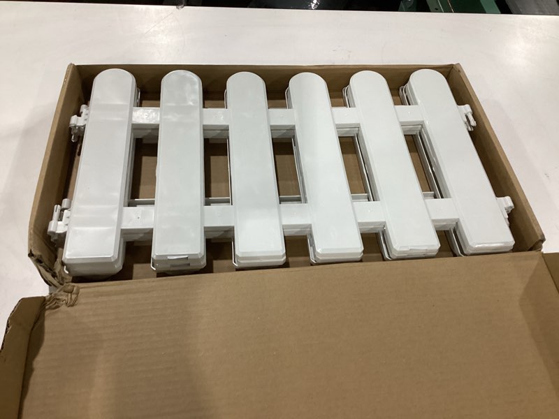 Condition photo showing Good Condition for guan 4 pcs white plastic picket fence, christmas xmas tree wedding party decoration, miniature home garden border grass lawn edge fence (one pack is 6.5 ft in total)