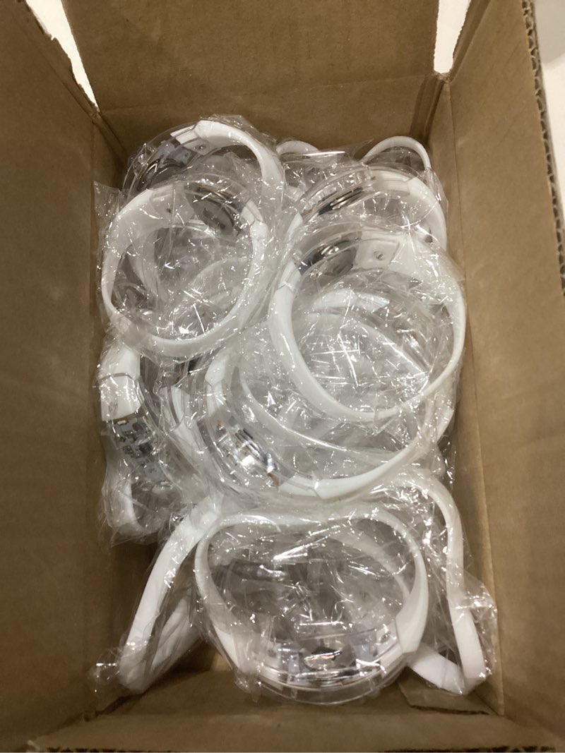 Condition photo showing New/Like New for 24 Pcs LED Glow Bracelets Sound Activated Bracelet Glow Bracelets with Flashing LED Strobe for Wedding,Carnival,Concerts , Night Events, Rave, Game Prizes, Birthday Party Favor (white)