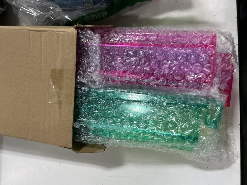 Condition photo showing New/Like New for 4 colors mahjong racks with pushers set of 4, all in one acrylic mahjong pushers and racks, portable american mahjong accessories