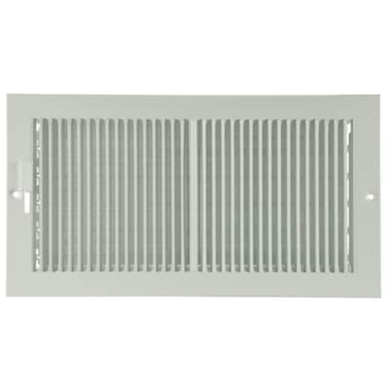 RELIABILT 12-in x 6-in 2-way Steel White Baseboard register ( Outside Width- 13.25-in )