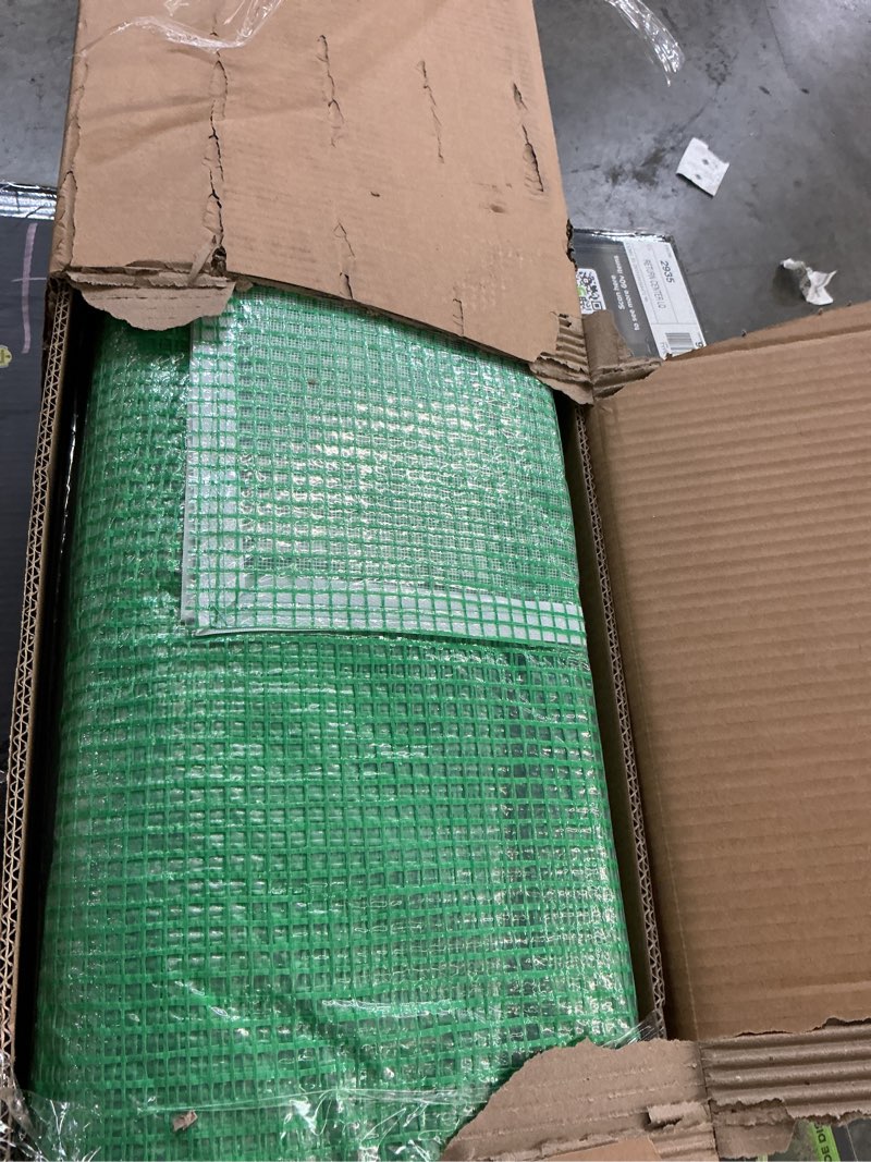 Condition photo showing Good Condition for vevor walk-in tunnel greenhouse, 14.6x6.4x6.3 ft hoop house greenhouse tunnel, plant hot house with galvanized steel frame, green pe cover, roll-up zipper door and 8 windows for outdoor green 14.6x6.4x6.3 ft