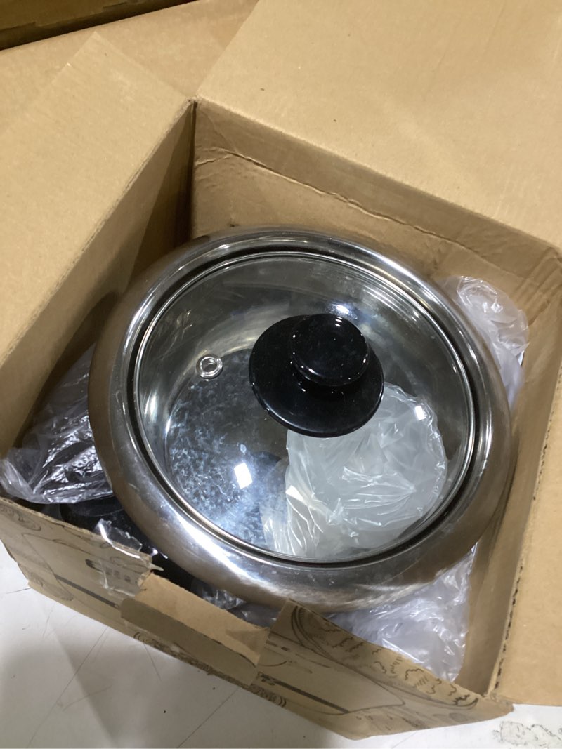 Condition photo showing As Is for elite gourmet erc006ss 6-cup electric rice cooker with 304 surgical grade stainless steel inner pot, makes soups, stews, porridges, grains and cereals, 6 cup (3 cups uncooked), black