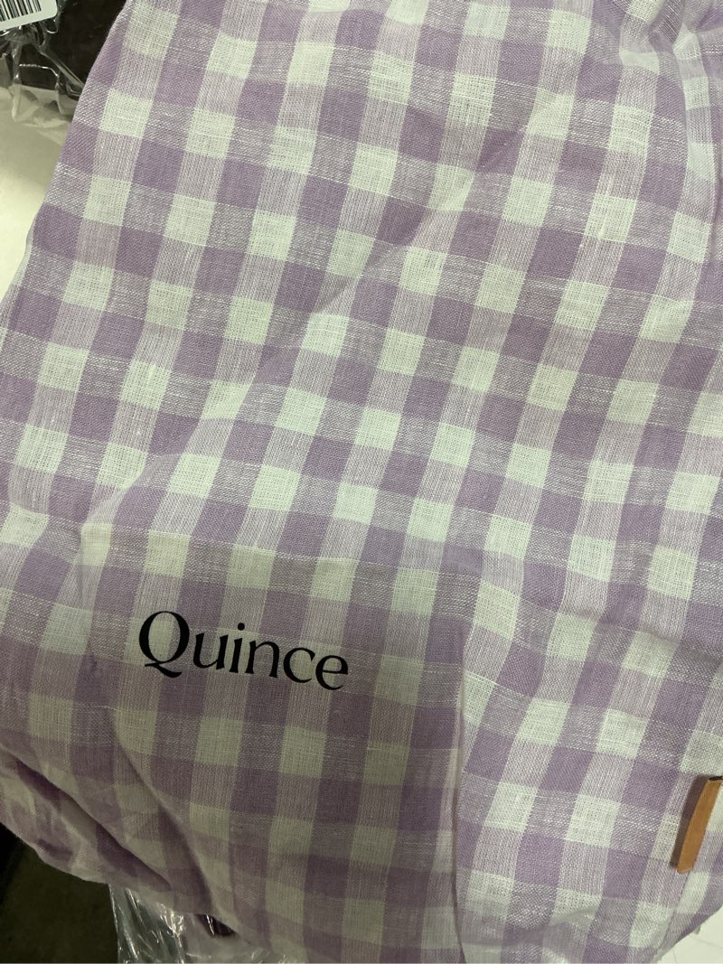 Condition photo showing Good Condition for european linen gingham duvet cover set king