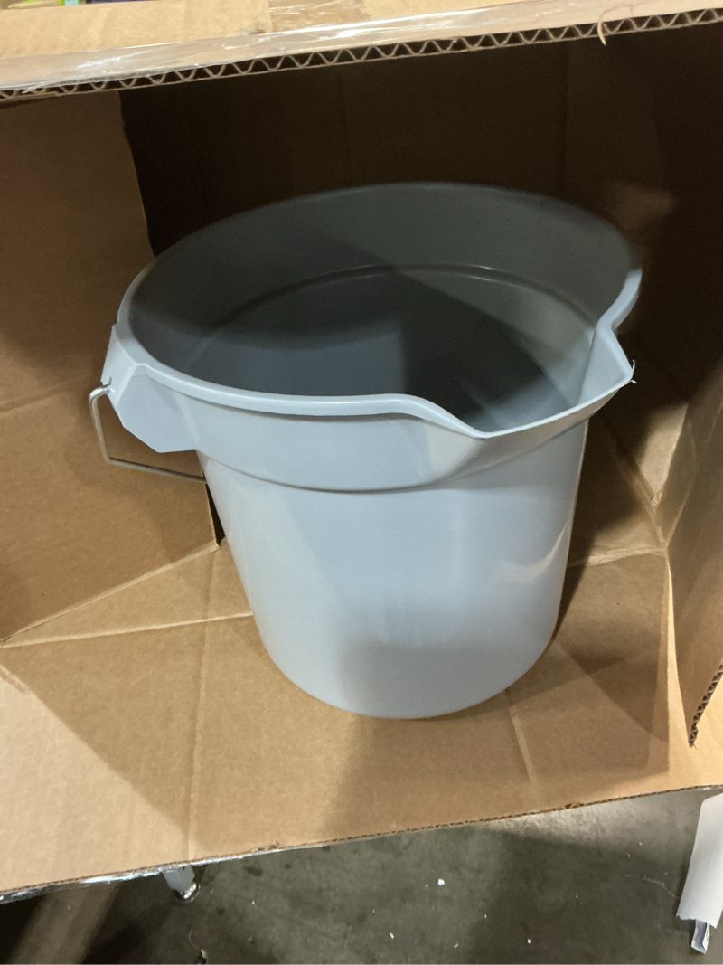 Condition photo showing Good Condition for Rubbermaid 296300GY 10 Quart Plastic Utility Pail, 10 1/2 Diameter x 10 1/4h, Gray Plastic