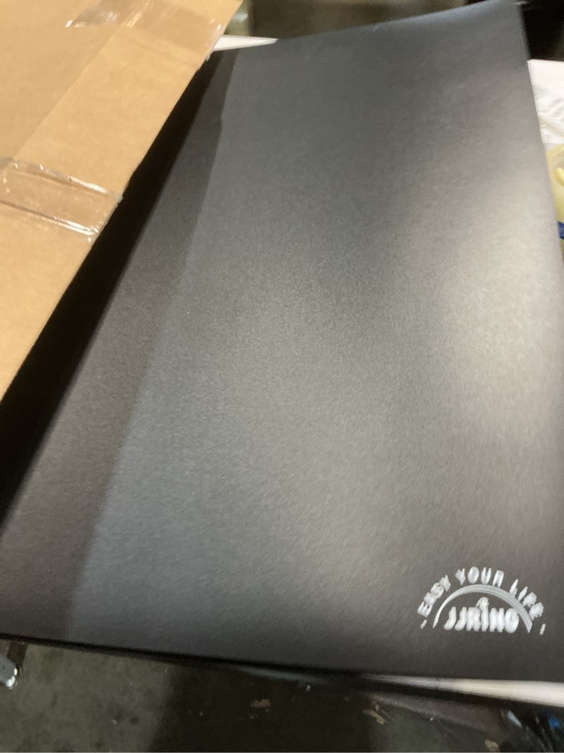 Condition photo showing New/Like New for jjring 18x24 art portfolio folder with plastic sleeves, 24-pocket portfolio binder displaying 48 pages, presentation book with black inner paper for artwork storage, black 18*24