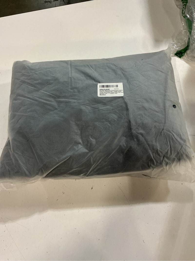 Condition photo showing New/Like New for KELUINA Waterproof Loveseat Couch Cushion Covers, Jacquard Magic Sofa Cushion Covers Washable, Stretch Couch Seat Covers Furniture Protector for Pets with Elastic Bottom (2PC, Grey) Grey 2PC