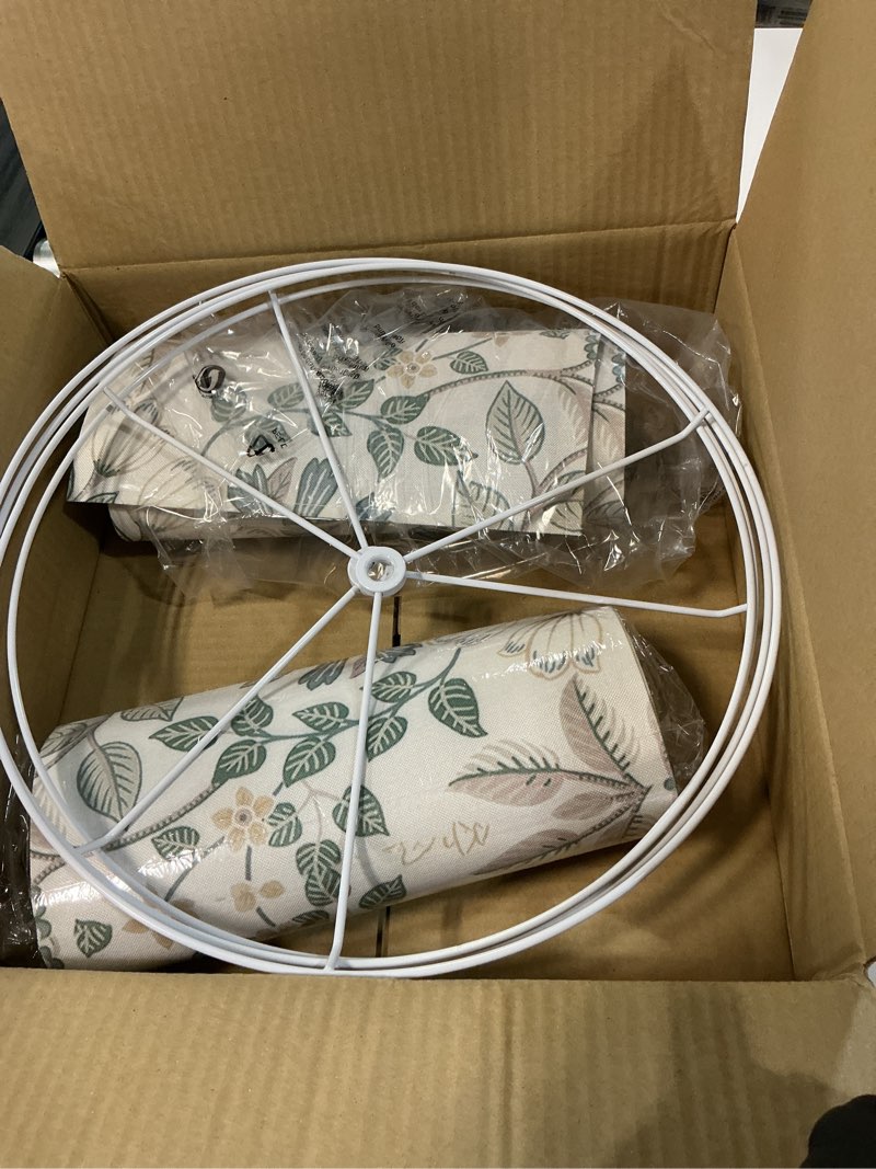Condition photo showing Good Condition for lamp shades set of 2 for table lamps, 13" top x 13" bottom x 10" high(spider),medium drum lamp shades for floor lamps,bedroom,polyester fiber printing plants lampshades,easy assembly required,by go&so multicolour-2 13*13*10in - 2pc
