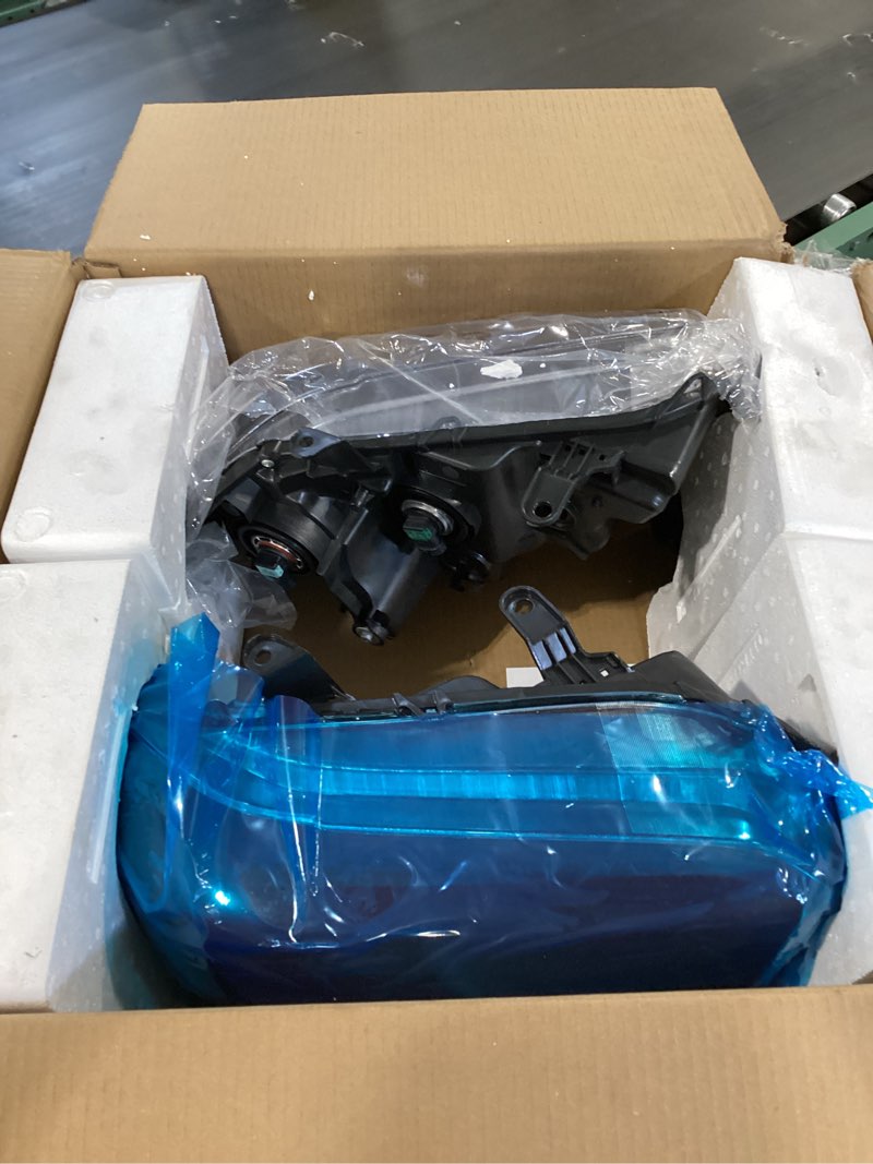 Condition photo showing As Is for headlights assembly for 2016-2023 toyota tacoma (fits models w/o factory led drl only), high/low beam w/bulbs, driver & passenger side black | with high & low beam bulbs oe replacement
