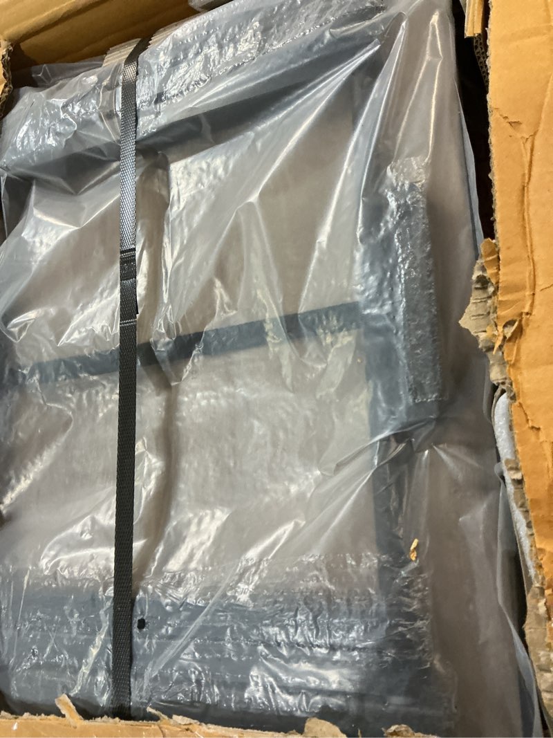 Condition photo showing As Is for Amazon Basics Portable TV Dinner 4-Pack Rectangular Folding Tray Table with Storage Rack, Black, 15" x 19" x 26" Black 4 Pack