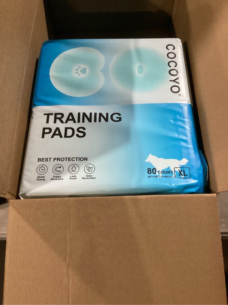 Condition photo showing Good Condition for COCOYO Dog Training Pads Giant Size?Carbon Absorb Eliminating Urine Odor Puppy Pads ? Premium Charcoal Dog Pee Pads (80 Count,