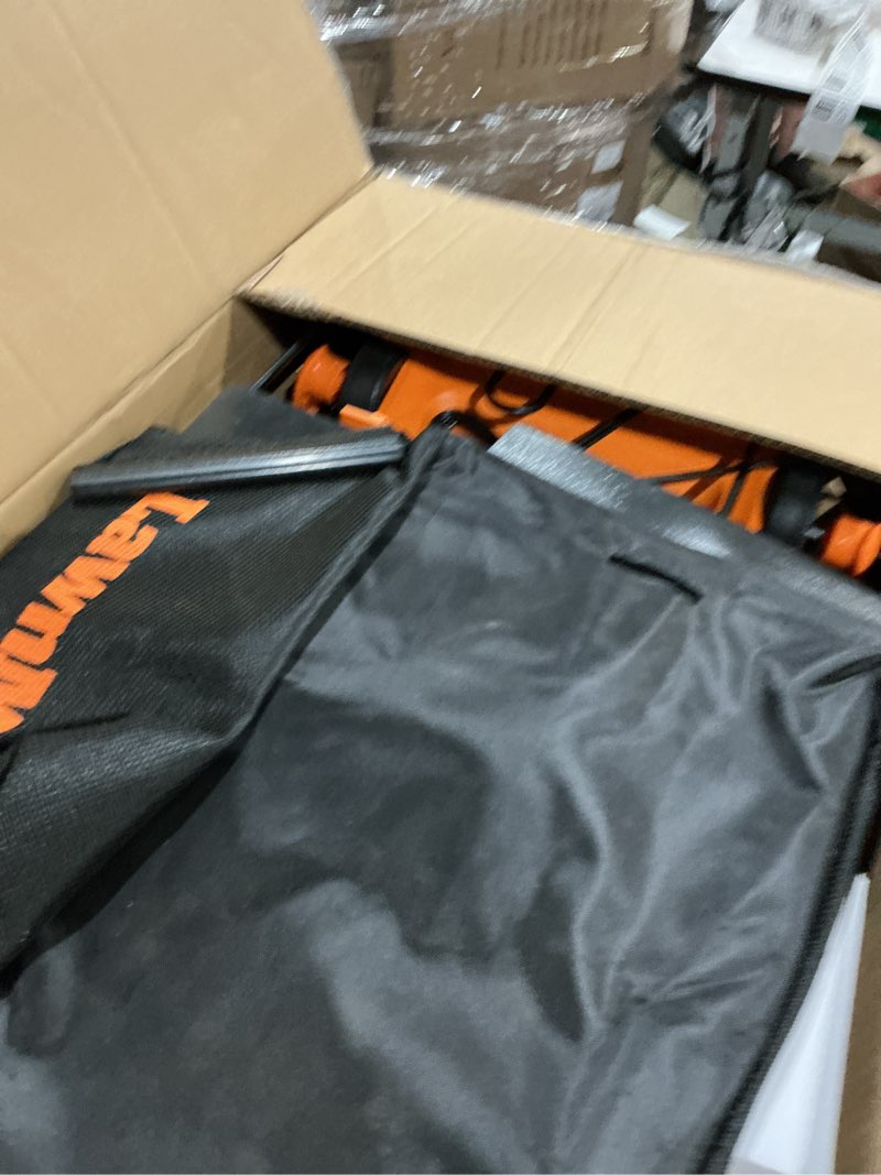 Condition photo showing As Is for lawnmaster clmf4815e 48v max* 15-inch brushless cordless mower with 2x24v max* 4.0ah battery and a dual charger