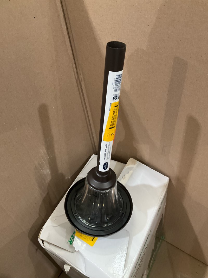 Condition photo showing As Is for harbor breeze 15 -lumens 0.15 -watt oil-rubbed bronze solar led outdoor path light ( 3000-k )
