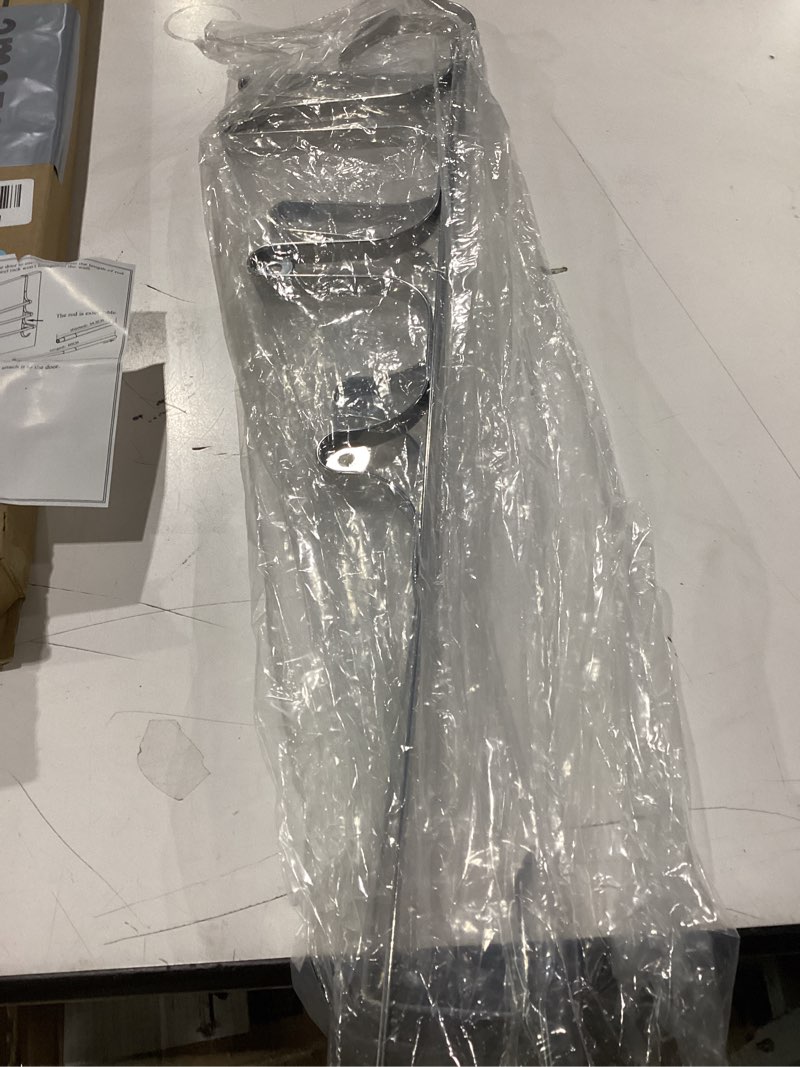 Condition photo showing New/Like New for Similar to stock photo silver Livabber 3-Tier Over The Door Towel Rack, All Metal Towel Rack with Hooks for Door Hanging, Behind Door Towel Bar Towel Storage Holder for Bathroom Accessories, silver
