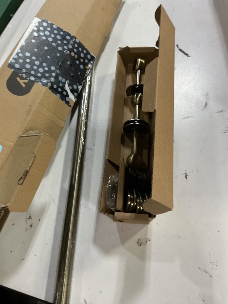 Condition photo showing Good Condition for rothley stainless steel hanging pot rack hanger: 23.7 inch pot and pan hanger wall mounted hanging pot bar rack heavy duty pot hangers kitchen rail with 8 s hooks (antique brass) 23.7 inch antique brass