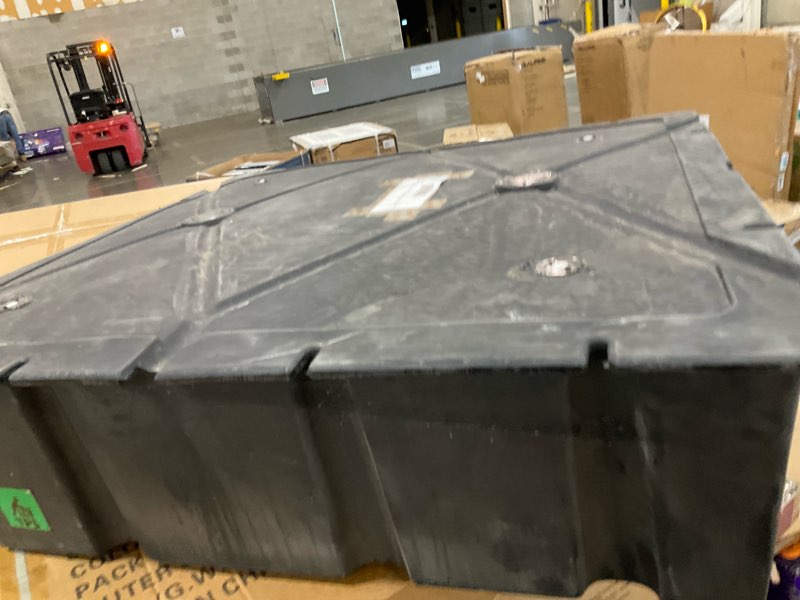 Condition photo showing As Is for taylor made dock floats, tough shell, eps foam filled – impact resistant, uv-resistant black polyethylene shell filled with eps foam 24x36x12 335lb buoyancy
